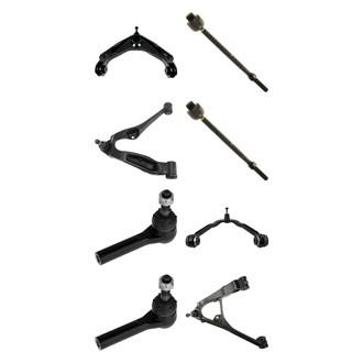 TRQ® - Front Lower and Upper Control Arm with Ball Joint and Tie Rod End Kit