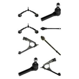 TRQ® - Front Lower and Upper Control Arm with Ball Joint and Tie Rod End Kit