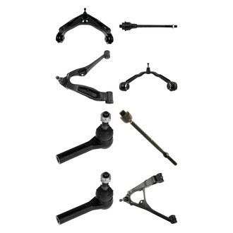 TRQ® - Front Lower and Upper Control Arm with Ball Joint and Tie Rod End Kit