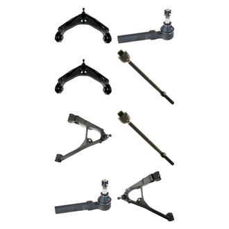 TRQ® - Front Lower and Upper Control Arm with Ball Joint and Tie Rod End Kit