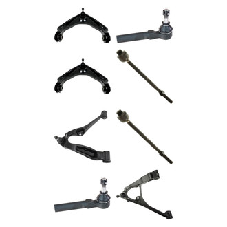 TRQ® - Front Lower and Upper Control Arm with Ball Joint and Tie Rod End Kit