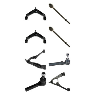 TRQ® - Front Lower and Upper Control Arm with Ball Joint and Tie Rod End Kit
