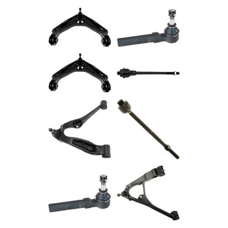 TRQ® - Front Lower and Upper Control Arm with Ball Joint and Tie Rod End Kit