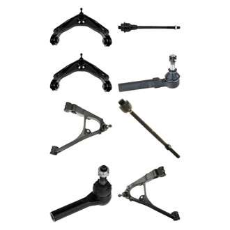 TRQ® - Front Lower and Upper Control Arm with Ball Joint and Tie Rod End Kit