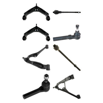 TRQ® - Front Lower and Upper Control Arm with Ball Joint and Tie Rod End Kit