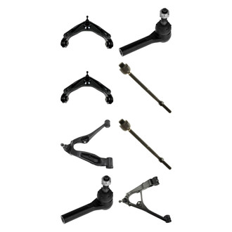 TRQ® - Front Lower and Upper Control Arm with Ball Joint and Tie Rod End Kit