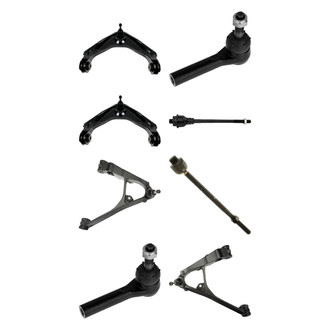 TRQ® - Front Lower and Upper Control Arm with Ball Joint and Tie Rod End Kit