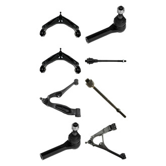 TRQ® - Front Lower and Upper Control Arm with Ball Joint and Tie Rod End Kit