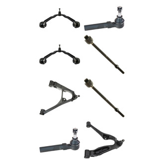TRQ® - Front Lower and Upper Control Arm with Ball Joint and Tie Rod End Kit