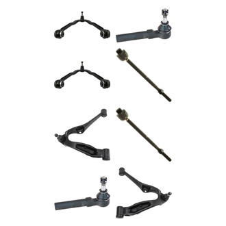 TRQ® - Front Lower and Upper Control Arm with Ball Joint and Tie Rod End Kit