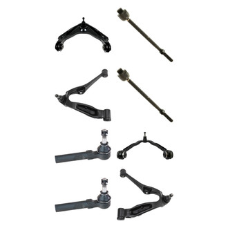 TRQ® - Front Lower and Upper Control Arm with Ball Joint and Tie Rod End Kit