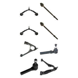 TRQ® - Front Lower and Upper Control Arm with Ball Joint and Tie Rod End Kit