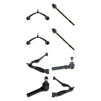 TRQ® - Front Lower and Upper Control Arm with Ball Joint and Tie Rod End Kit