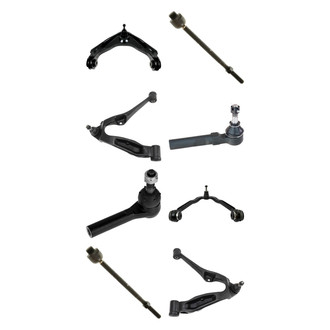 TRQ® - Front Lower and Upper Control Arm with Ball Joint and Tie Rod End Kit