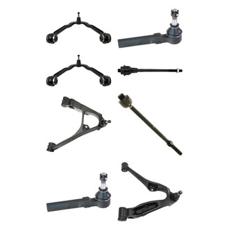 TRQ® - Front Lower and Upper Control Arm with Ball Joint and Tie Rod End Kit