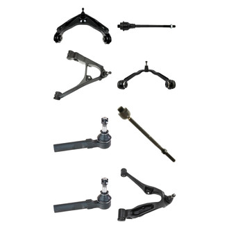 TRQ® - Front Lower and Upper Control Arm with Ball Joint and Tie Rod End Kit
