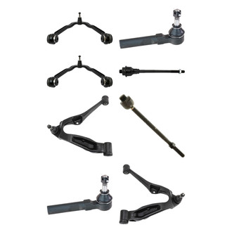 TRQ® - Front Lower and Upper Control Arm with Ball Joint and Tie Rod End Kit