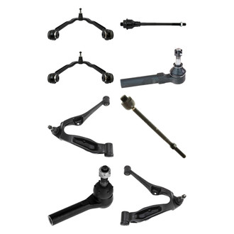 TRQ® - Front Lower and Upper Control Arm with Ball Joint and Tie Rod End Kit