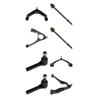 TRQ® - Front Lower and Upper Control Arm with Ball Joint and Tie Rod End Kit