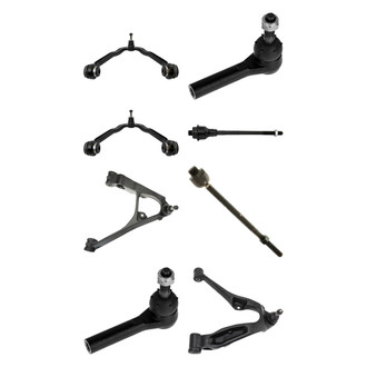 TRQ® - Front Lower and Upper Control Arm with Ball Joint and Tie Rod End Kit