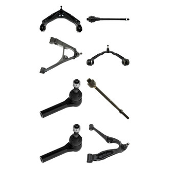 TRQ® - Front Lower and Upper Control Arm with Ball Joint and Tie Rod End Kit