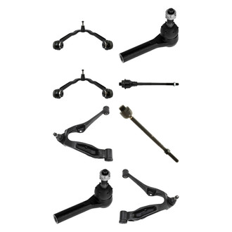 TRQ® - Front Lower and Upper Control Arm with Ball Joint and Tie Rod End Kit