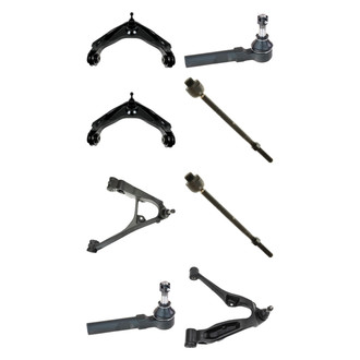 TRQ® - Front Lower and Upper Control Arm with Ball Joint and Tie Rod End Kit