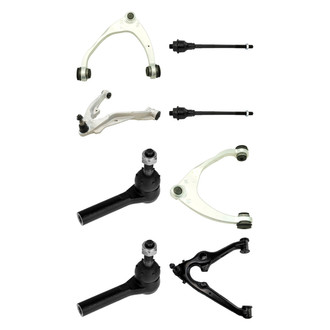 TRQ® - Front Lower and Upper Control Arm with Ball Joint and Tie Rod End Kit