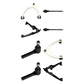 TRQ® - Front Lower and Upper Control Arm with Ball Joint and Tie Rod End Kit
