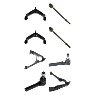 TRQ® - Front Lower and Upper Control Arm with Ball Joint and Tie Rod End Kit