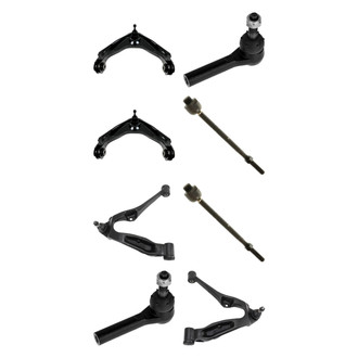 TRQ® - Front Lower and Upper Control Arm with Ball Joint and Tie Rod End Kit