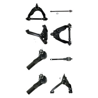 TRQ® - Front Lower and Upper Control Arm with Ball Joint and Tie Rod End Kit