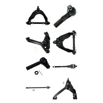 TRQ® - Front Lower and Upper Control Arm with Ball Joint and Tie Rod End Kit