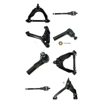 TRQ® - Front Lower and Upper Control Arm with Ball Joint and Tie Rod End Kit