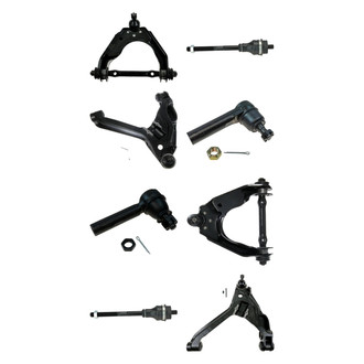 TRQ® - Front Lower and Upper Control Arm with Ball Joint and Tie Rod End Kit