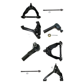 TRQ® - Front Lower and Upper Control Arm with Ball Joint and Tie Rod End Kit