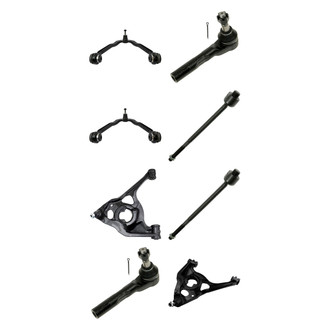 TRQ® - Front Lower and Upper Control Arm with Ball Joint and Tie Rod End Kit