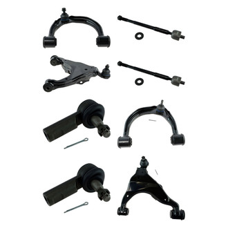 TRQ® - Front Lower and Upper Control Arm with Ball Joint and Tie Rod End Kit
