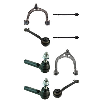 TRQ® - Front Lower and Upper Control Arm with Ball Joint and Tie Rod End Kit