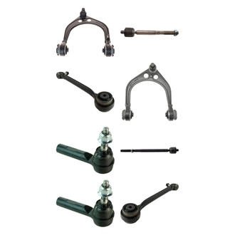 TRQ® - Front Lower and Upper Control Arm with Ball Joint and Tie Rod End Kit