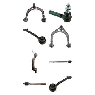 TRQ® - Front Lower and Upper Control Arm with Ball Joint and Tie Rod End Kit