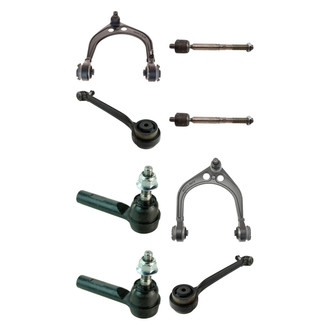 TRQ® - Front Lower and Upper Control Arm with Ball Joint and Tie Rod End Kit