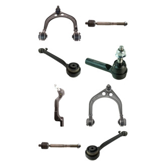 TRQ® - Front Lower and Upper Control Arm with Ball Joint and Tie Rod End Kit