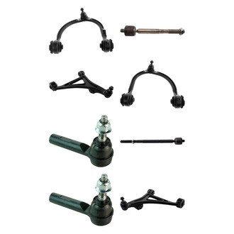 TRQ® - Front Lower and Upper Control Arm with Ball Joint and Tie Rod End Kit