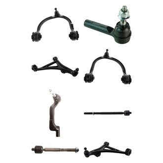 TRQ® - Front Lower and Upper Control Arm with Ball Joint and Tie Rod End Kit