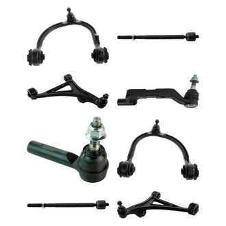 TRQ® - Front Lower and Upper Control Arm with Ball Joint and Tie Rod End Kit