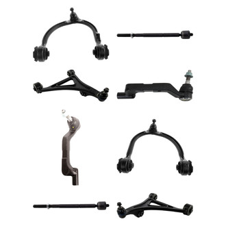 TRQ® - Front Lower and Upper Control Arm with Ball Joint and Tie Rod End Kit