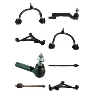 TRQ® - Front Lower and Upper Control Arm with Ball Joint and Tie Rod End Kit