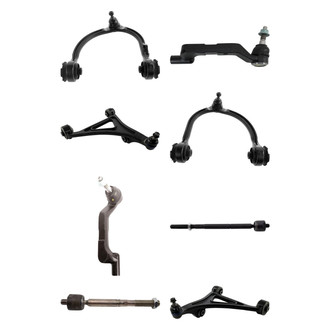 TRQ® - Front Lower and Upper Control Arm with Ball Joint and Tie Rod End Kit