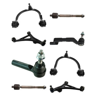 TRQ® - Front Lower and Upper Control Arm with Ball Joint and Tie Rod End Kit